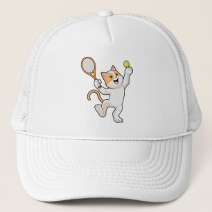 Boné Gato em Tênis com raquete Tênis