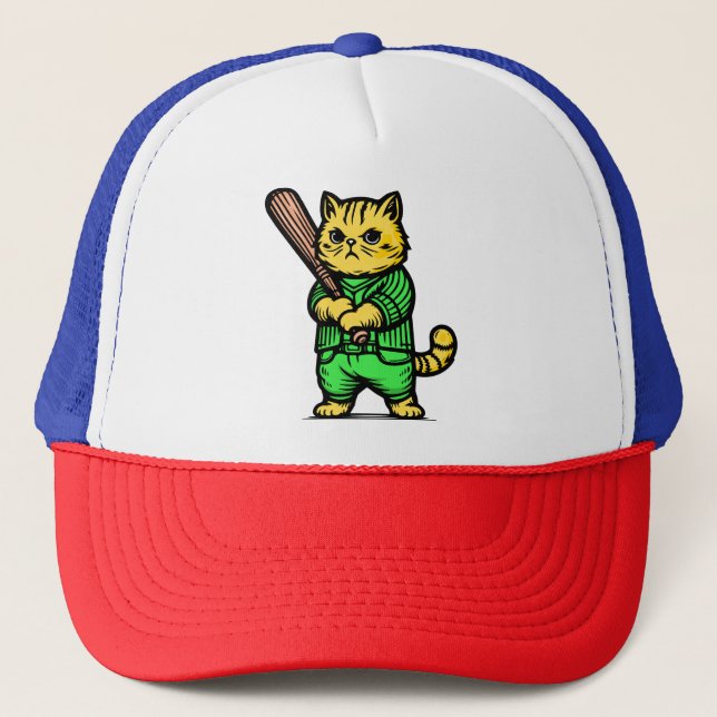 Boné Gato engraçado de beisebol (Frente)