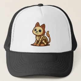 Boné Gato Esqueleto Assustador 