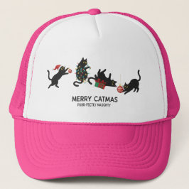 Boné Gato Feliz Natal Gatinho Travesso Chapéu Divertido