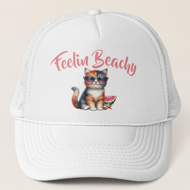 Boné Gato Fofo Sentindo-se Praiano (Frente)