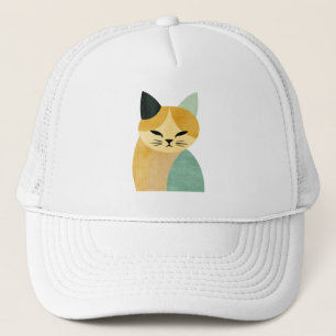 Boné Gato Geométrico Minimalista Escandinavo Moderno