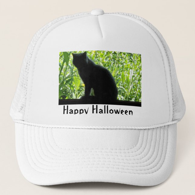 Boné Gato Negro Feliz Halloween (Frente)