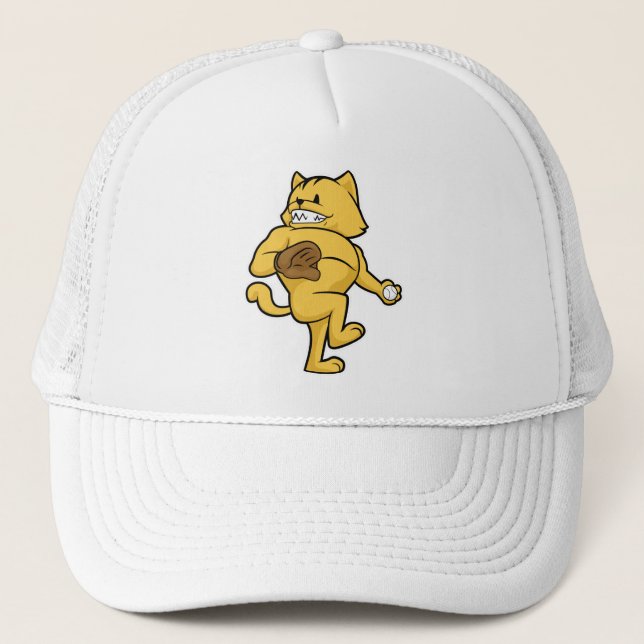 Boné Gato no Baseball com luva de Captura (Frente)