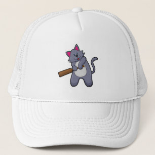 Boné Gato no Cricket com morcego de Cricket