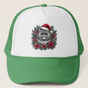 Boné Gato Persa de Natal, Papais noeis Florais, Gatinho