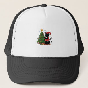 Boné Gato Preto do Natal Chapéu do Papai Noel Árvore Ra