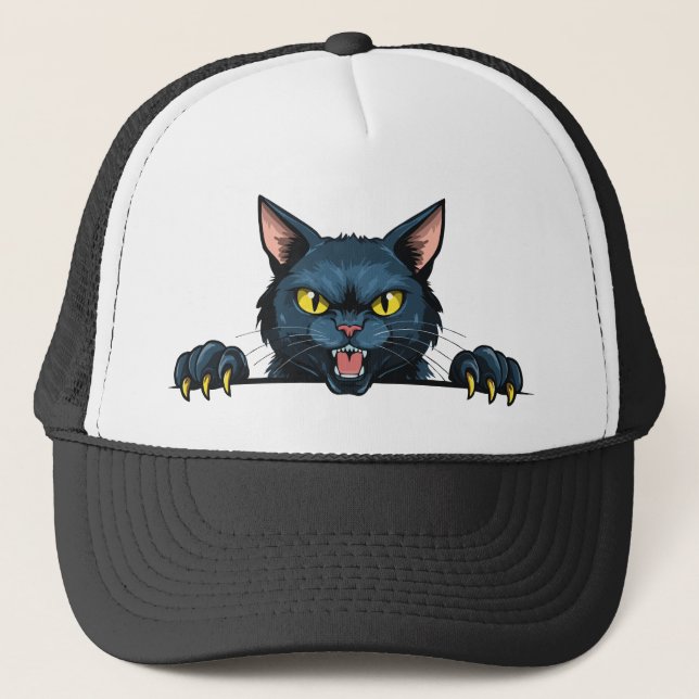 Boné Gato preto zangado (Frente)