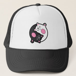 Boné Gatos Adormecidos Yin Yang em Preto e Branco