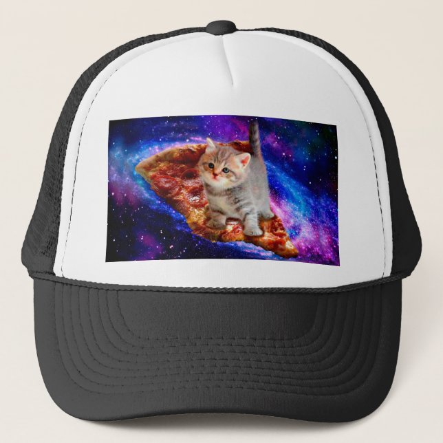 Boné Gatos em pizza espacial (Frente)
