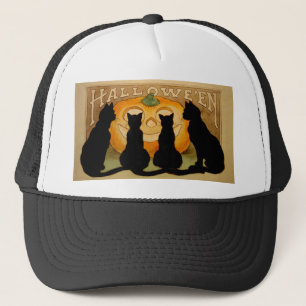 Boné Gatos pretos e um Jack O'Lantern