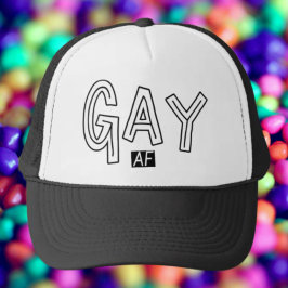 Boné Gay AF Tipografia Preto e Branco