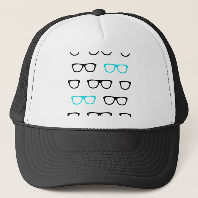 Boné geek azul de óculos geeks (Frente)