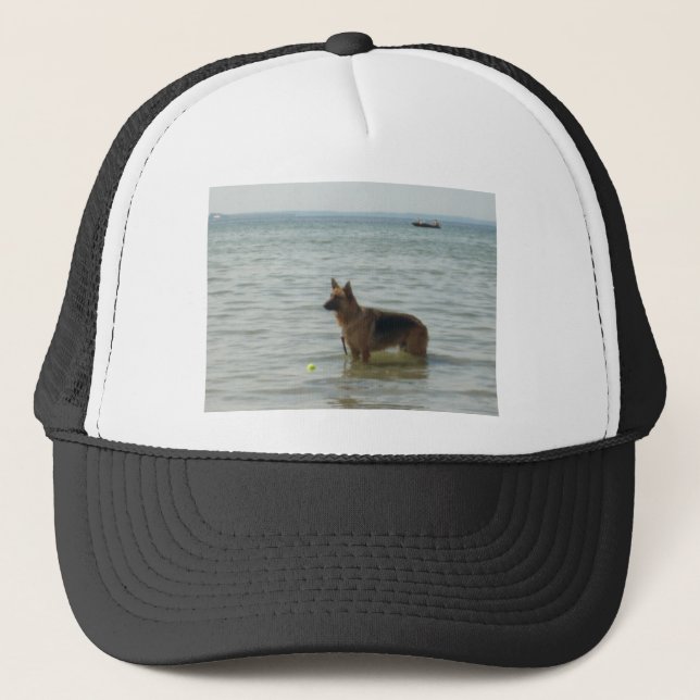 Boné German shepherd na praia (Frente)