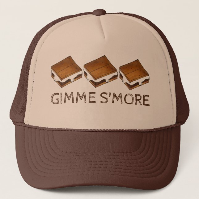 Boné Gimme Smore Chocolate S'mores Acampamento Campfire (Frente)