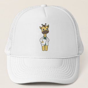 Boné Girafa como Doutor com Notepad