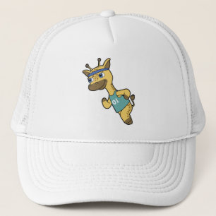 Boné Girafa como Jogger no Runger com Headband