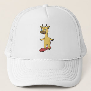 Boné Girafa como skater com skate