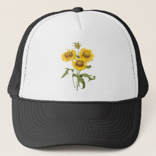 Boné Girassol floral da flor geral do vintage por