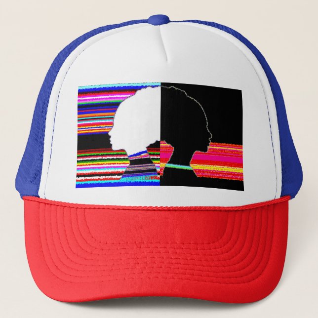Boné Glitch Contrast Profiles – Pop Art Trucker Cap (Frente)