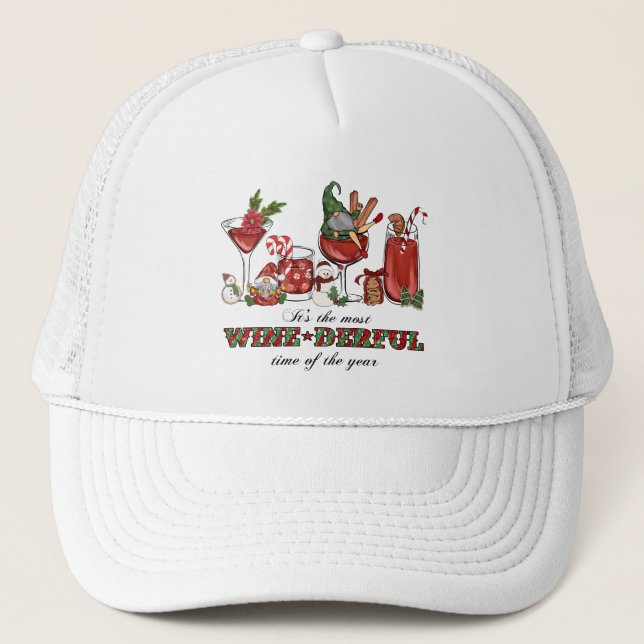 Boné Gnomos de Natal Escandinavos e Cujos Vinhos (Frente)