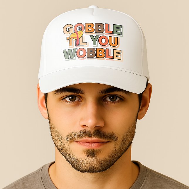 Boné Gobble Gobble Till You Wobble Funny Thanksgiving (Criador carregado)