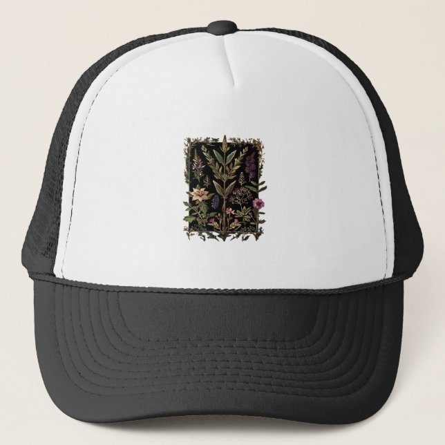 Boné Goblincore Bruxa Vitoriana Ervas Clássico (Frente)