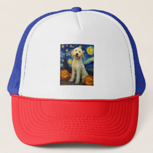Boné Goldendoodle Cachorro Fofo Dia das Bruxas Jack O L