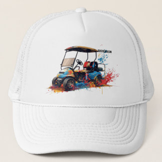 Boné  Golf Guy Cart Custom Monogram Name Trucker Hat