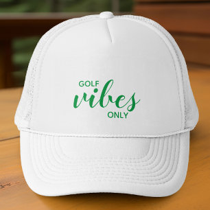 Boné Golfe Golfer Verde Vibrações de Golfe Somente Cita