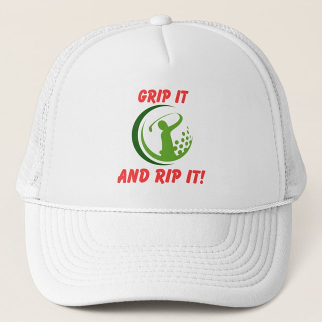 Boné Golfe Infusão "Segure e Rasgue!" Golfista Golfe (Frente)