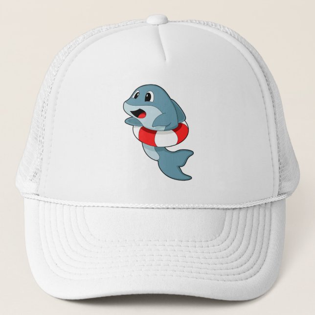 Boné Golfinho a Nadar com anel de Natação (Frente)