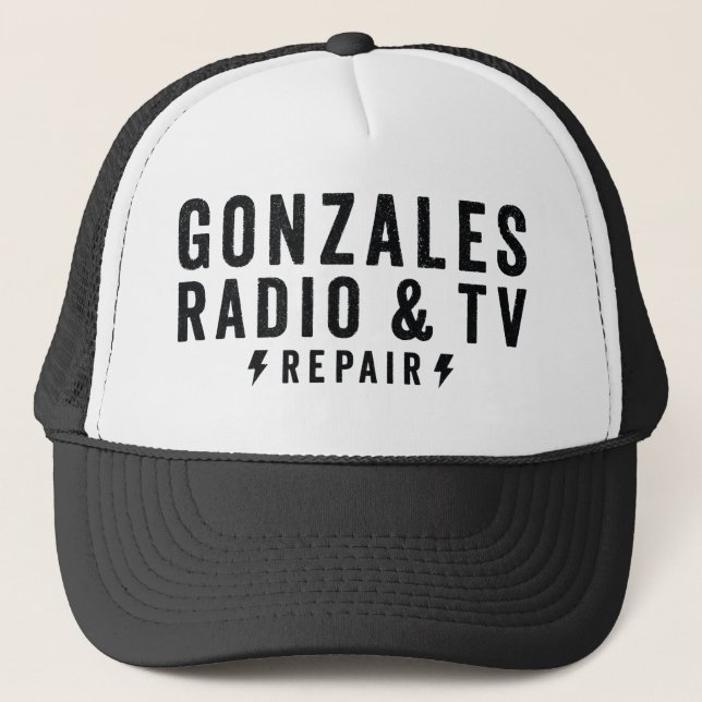Boné Gonzales Radio & TV Repair Trucker Hat (Frente)