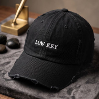 Boné Gorra de beisebol preta desgastada Low Key Vintage