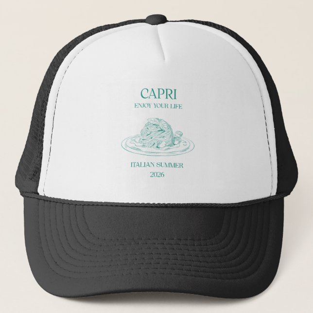 Boné Gorra de caminhoneiro Capri Enjoy Your Life Verão  (Frente)