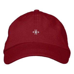 Boné Gorro Ajustável Vermelho Elegante com Monograma In