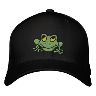 Boné Gorro Bordado com Sapo Verde Fofo