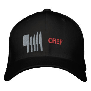 Boné Gorro Bordado Facas de Chef