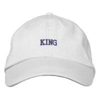 Gorro Branco Elegante para Homens com Texto 'Rei' 