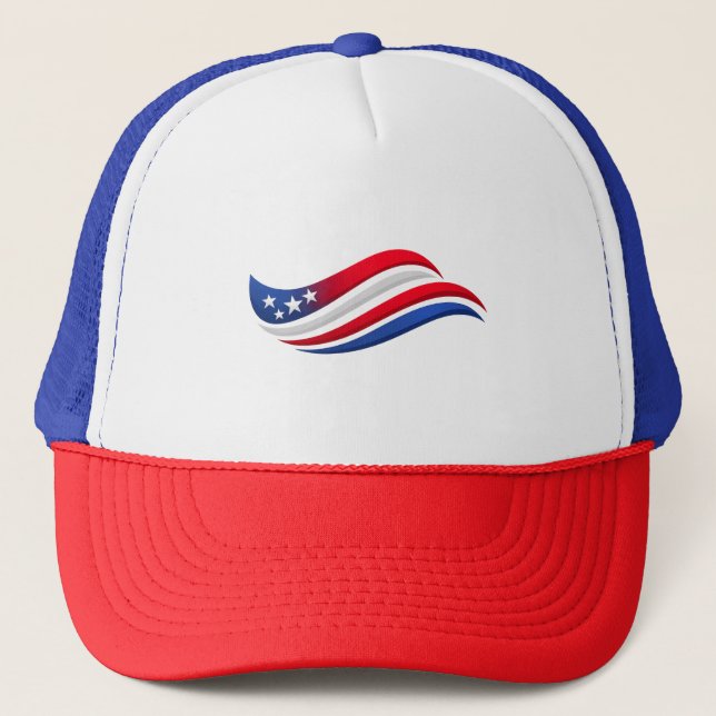 Boné Gorro com Onda da Bandeira Americana | Patriótico  (Frente)