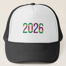 Gorro de Ano Novo Elegante 2026 Impresso Colorido 