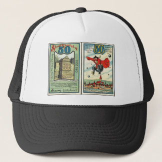 Boné Gorro de Caminhoneiro com Nota de Notgeld de 50 Pf