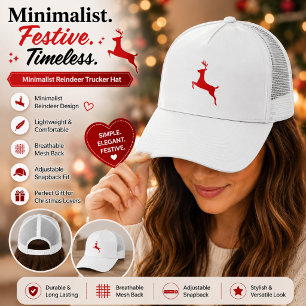 Boné Gorro de Caminhoneiro de Natal Rena Minimalista - 