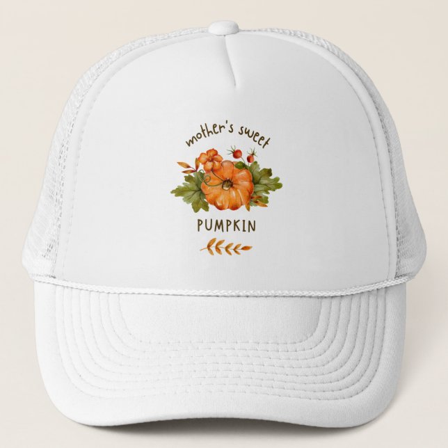Boné Gorro de camionista da abóbora doce da mãe (Frente)