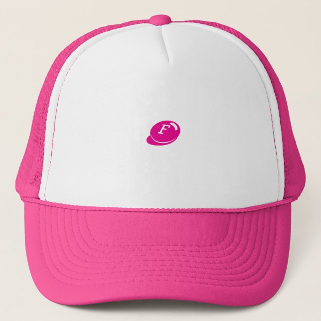Boné Gorro de Moda Bonito "F" Letra Rosa Text-Cap (Frente)