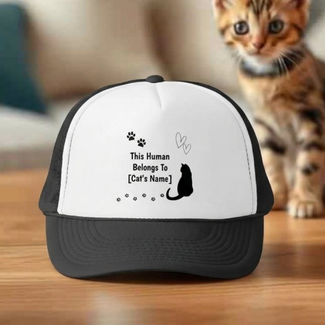 Boné Gorro Personalizado Este Humano Pertence ao Gato (Criador carregado)