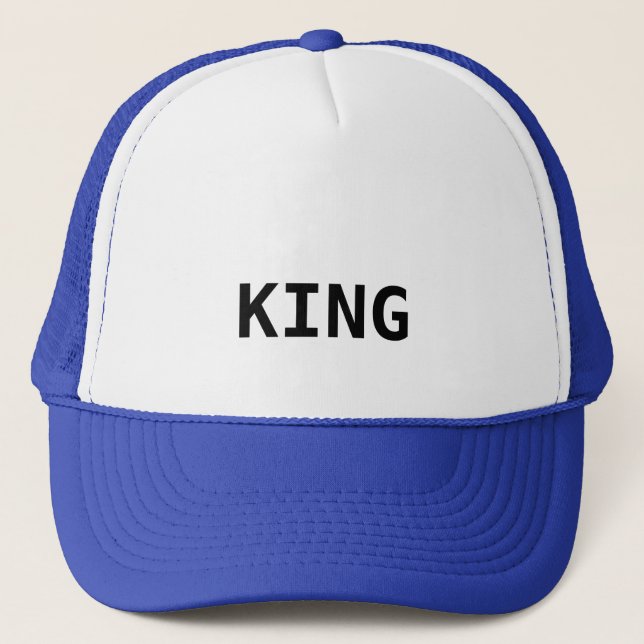 Boné Gorro Rei Cap Texto Personalizado Caminhoneiro Cha (Frente)