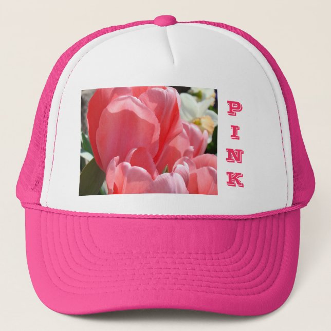 Boné Gorros de Caminhoneiro Rosa Tulipas Mães Filhas Vo (Frente)