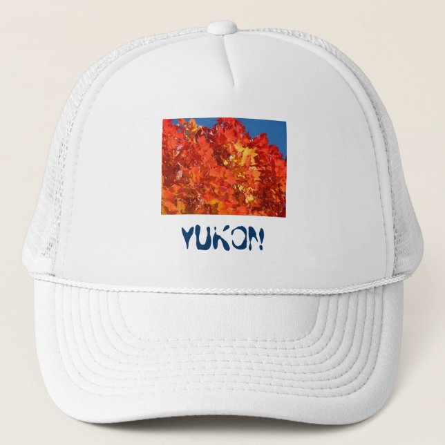 Boné Gorros Yukon Caminhoneiros Chapéu Laranja Folhas d (Frente)