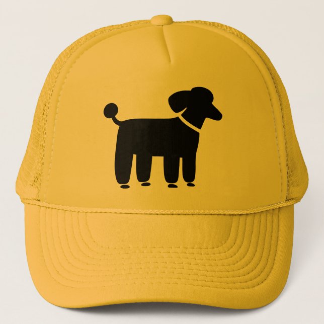 Boné Gráfico de Cachorro Poodle Preto (Frente)